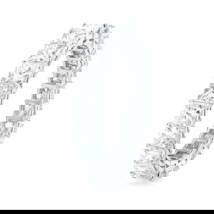 Rachel Koen 18K White Gold Princess Cut Diamond Eternity Ring 3.36cts: Rachel Koen 18K White Gold Princess Cut Diamond Eternity Ring 3.36cts This exquisite Rachel Koen Princess Cut Diamond Eternity Ring is crafted from 18K white gold and features a stunning total carat w