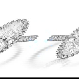 Rachel Koen Oval Engagement Ring 18K White Gold 2.43 Cttw Diamonds: Rachel Koen Oval Engagement Ring 18K White Gold 2.43 Cttw Diamonds This exquisite engagement ring features a stunning oval cut diamond set in luxurious 18K white gold. With a total carat weight of 2.4