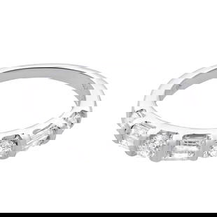 Rachel Koen 14K White Gold Diamond Band Ring 0.75ct Baguette: Rachel Koen 14K White Gold Diamond Band Ring 0.75ct Baguette This exquisite band ring by Rachel Koen features a stunning design crafted from 14K white gold and adorned with natural diamonds, totaling