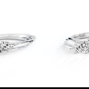 Rachel Koen GIA Certified Three Stone Diamond Engagement Ring 0.70 cttw in 18k White Gold: Rachel Koen GIA Certified Three Stone Diamond Engagement Ring 0.70 cttw in 18k White Gold This elegant Three Stone Engagement Ring features three stunning round brilliant diamonds set in luxurious 18k