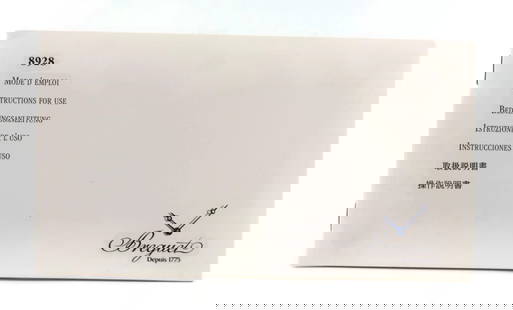 Breguet Naples 8928 Manual Booklet for Timepiece Enthusiasts: Breguet Naples 8928 Manual Booklet for Timepiece Enthusiasts Explore the Breguet Naples 8928 Booklet Manual, an essential addition for enthusiasts of this prestigious brand. This pre-owned manual prov