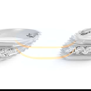 Rachel Koen 10k White Gold 0.50ct Round Diamond Men's Wedding Band Size 10: Rachel Koen 10k White Gold 0.50ct Round Diamond Men's Wedding Band Size 10 This exquisite men's wedding band by Rachel Koen features a stunning round cut diamond set in luxurious 10k white gold. The r