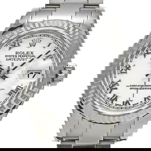 ROLEX Datejust 179179 White Gold Ladies Watch Automatic: ROLEX Datejust 179179 White Gold Ladies Watch Automatic Introducing the ROLEX Datejust 179179, a luxurious ladies' wristwatch crafted from exquisite white gold. This elegant timepiece features a strik