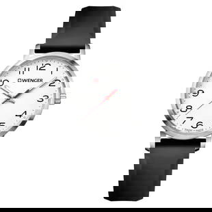 Wenger Avenue 35mm Quartz Ladies Watch Steel White Dial 01.1621.103: Wenger Avenue 35mm Quartz Ladies Watch Steel White Dial 01.1621.103 This Wenger Avenue ladies wristwatch features a stylish 35mm round stainless steel case with a satin finish and a striking white dia