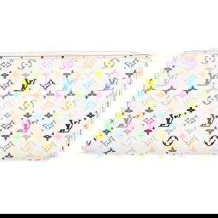 Louis Vuitton White Monogram Multicolor Zippy Wallet M60241: Louis Vuitton White Monogram Multicolor Zippy Wallet M60241 This Louis Vuitton Zippy Wallet features a striking white Monogram Multicolor design, showcasing the iconic logo accents. It is crafted with