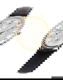 Breguet Equation Of Time 18K Yellow Gold Wristwatch Ref 3470: Breguet Equation Of Time 18K Yellow Gold Wristwatch Ref 3470 Experience the elegance of the Breguet Equation Of Time wristwatch, a stunning piece crafted in 18K yellow gold. This timepiece features a