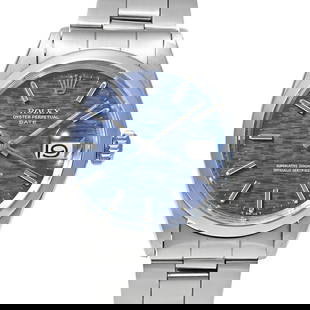 ROLEX Oyster Perpetual Date 1500 Vintage Watch 34mm Blue Dial: ROLEX Oyster Perpetual Date 1500 Vintage Watch 34mm Blue Dial This ROLEX Oyster Perpetual Date Men's Watch is a stunning vintage timepiece from around 1971, showcasing a classic stainless steel case w