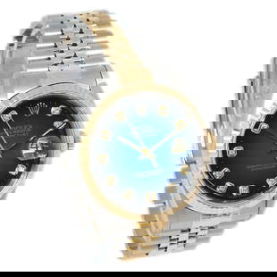 Rolex Oyster Perpetual Datejust Ref.16233G 34mm Automatic Watch 18KYG Diamond Dial: Rolex Oyster Perpetual Datejust Ref.16233G 34mm Automatic Watch 18KYG Diamond Dial Introducing the Rolex Oyster Perpetual Datejust Ref.16233G, a remarkable wristwatch that combines elegance and functi