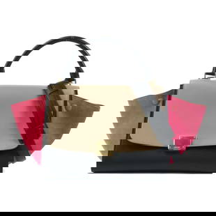 Celine Trapeze Handbag Leather Suede Black Brown Pink Gold 23cm x 27cm x 15cm: Celine Trapeze Handbag Leather Suede Black Brown Pink Gold 23cm x 27cm x 15cm This stylish CELINE handbag features a unique trapeze design crafted from high-quality leather suede in a chic color palet