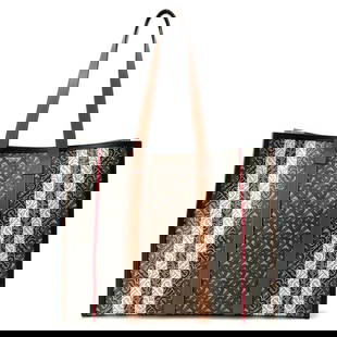 Burberry TB Monogram Tote Bag PVC Brown Multi-color Women: Burberry TB Monogram Tote Bag PVC Brown Multi-color Women This Burberry Tote Bag showcases a sophisticated TB monogram design, crafted from durable PVC material. The elegant brown and multi-color pale