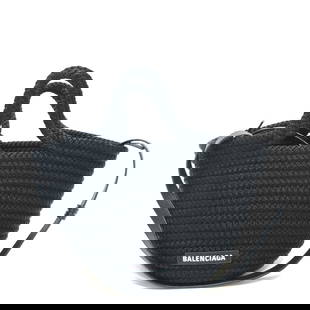 Balenciaga Ibiza Small Basket 2WAY Nylon Lambskin Black Shoulder Bag: Balenciaga Ibiza Small Basket 2WAY Nylon Lambskin Black Shoulder Bag Elevate your accessory collection with this Balenciaga Ibiza Small Basket 2WAY Shoulder Bag. Crafted from durable nylon leather and