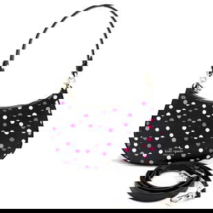 Kate Spade Stacey Glimmer 2-Way Shoulder Bag Black Multi-Dot PVC: Kate Spade Stacey Glimmer 2-Way Shoulder Bag Black Multi-Dot PVC Elevate your accessory collection with the Kate Spade Stacey Glimmer 2-way Shoulder Bag. This stylish shoulder bag is crafted from dura