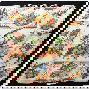 Salvatore Ferragamo Silk Scarf Black Cream Bird Pattern 88cm: Salvatore Ferragamo Silk Scarf Black Cream Bird Pattern 88cm Elevate your accessory collection with this exquisite Salvatore Ferragamo silk scarf. Designed in a striking black and cream color palette,