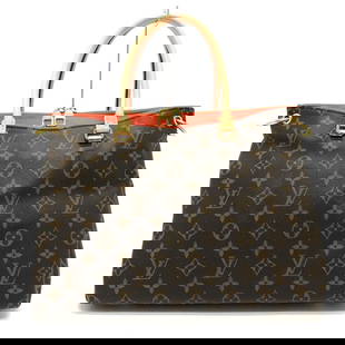 Louis Vuitton Pallas 2WAY Handbag Brown Monogram Canvas Women's Bag: Louis Vuitton Pallas 2WAY Handbag Brown Monogram Canvas Women's Bag Elevate your style with the Louis Vuitton Pallas 2WAY Bag, a sophisticated shoulder handbag crafted from luxurious Monogram canvas.