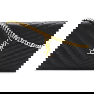 Yves Saint Laurent Black Monogram Envelope Shoulder Bag Clutch Wallet: Yves Saint Laurent Black Monogram Envelope Shoulder Bag Clutch Wallet This elegant Yves Saint Laurent Monogram Envelope Shoulder Bag is a perfect accessory for the modern woman. Crafted from high-qual