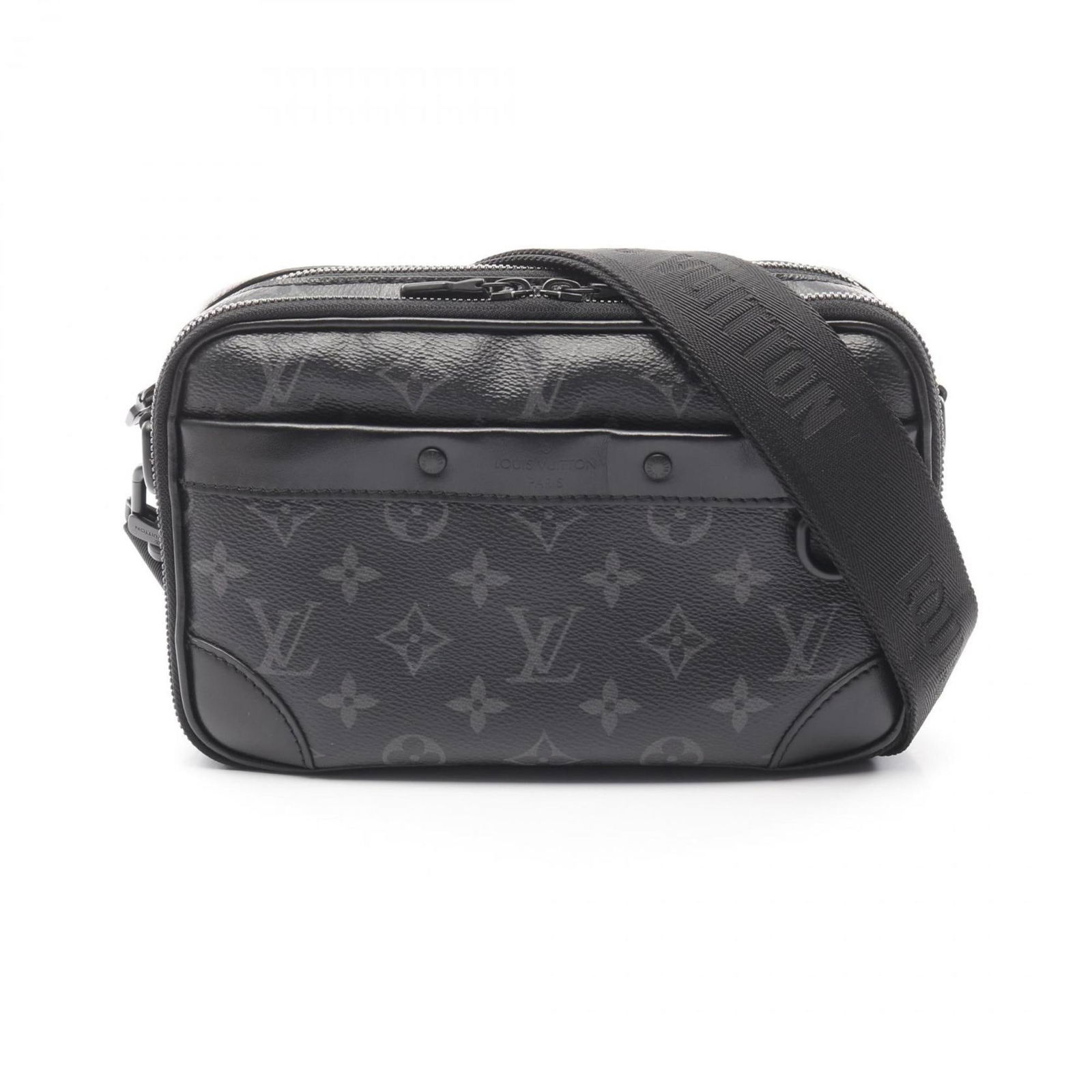 Louis Vuitton Alpha Men's Black Shoulder Bag Coated Canvas Leather M46955: Louis Vuitton Alpha Men's Black Shoulder Bag Coated Canvas Leather M46955 Elevate your style with the LOUIS VUITTON Alpha Shoulder Bag, expertly crafted from durable coated canvas leather in a sleek b
