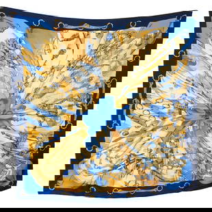 Hermes Carre 90 Soleil de Soie Blue Silk Scarf 90cm: Hermes Carre 90 Soleil de Soie Blue Silk Scarf 90cm Introducing the exquisite Hermes Carre 90 Soleil de Soie Scarf, a perfect accessory for both men and women. This stunning scarf features a vibrant b