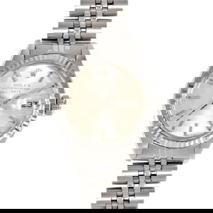 Rolex Datejust 6917 Automatic Ladies Watch Silver Dial 18K White Gold SS: Rolex Datejust 6917 Automatic Ladies Watch Silver Dial 18K White Gold SS This exquisite Rolex Datejust wristwatch is designed for women, featuring a luxurious combination of stainless steel and 18K wh