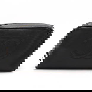 Chanel Coco Mark Black Clutch Pouch Grained Calfskin Women's Bag: Chanel Coco Mark Black Clutch Pouch Grained Calfskin Women's Bag Elevate your accessory collection with this stunning CHANEL Coco Mark Clutch Bag. Crafted from luxurious grained calfskin leather, this