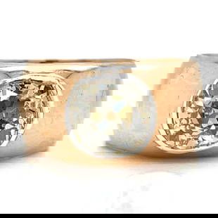 Stunning 14K Rose Gold Diamond Ring 2.50 Ct Russian Hallmarks: Stunning 14K Rose Gold Diamond Ring 2.50 Ct Russian Hallmarks This exquisite 14K rose gold ring features a stunning approximately 2.50 ct. Old Mine diamond, showcasing a beautiful N-O color and SI1-SI