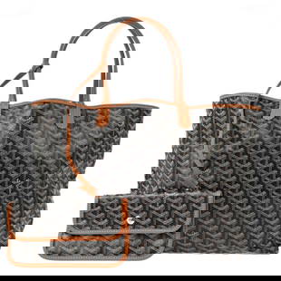 Goyard Black St. Louis PM Large Tote Handbag 15x15 Coated Canvas: Goyard Black St. Louis PM Large Tote Handbag 15x15 Coated Canvas Introducing the Goyard Black St. Louis PM Tote Handbag, a perfect blend of style and practicality. This large tote is ideal for casual