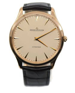 Jaeger-LeCoultre Master Ultra Thin 18K Rose Gold Watch Q1332511: Jaeger-LeCoultre Master Ultra Thin 18K Rose Gold Watch Q1332511 This exquisite Jaeger-LeCoultre Master Ultra Thin watch showcases a stunning 18K rose gold case with a diameter of 41mm, perfect for tho