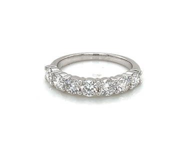 14K White Gold Lab Grown Diamond 2.23 Ct.Tw. 7 Stone Ring: 14K White Gold Lab Grown Diamond 2.23 Ct.Tw. 7 Stone Ring Clarity: SI Total Carat Weight: 2.23 Color: F-G Disclaimer: The images of jewelry displayed in this auction are for illustrative purposes