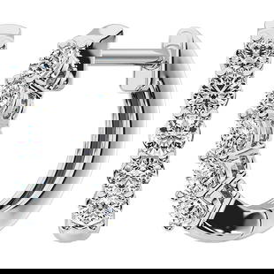 14K White Gold 1/2 Ct.Tw. Diamond Hoop Earrings: 14K White Gold 1/2 Ct.Tw. Diamond Hoop Earrings Metal: 14k White Gold Stone Count: 10.0 Stone Shape: Round Stone Type: Prong Stone Color: G-h Stone Clarity: Si3 Stone Weight (Carat): 0.52 This item
