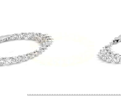 14K White Gold Lab Grown Diamond 5.57 Ct.Tw. Huggie Earrings 23.5mm: 14K White Gold Lab Grown Diamond 5.57 Ct.Tw. Huggie Earrings 23.5mm Clarity: SI Total Carat Weight: 5.57 Color: F-G Disclaimer: The images of jewelry displayed in this auction are for illustrative