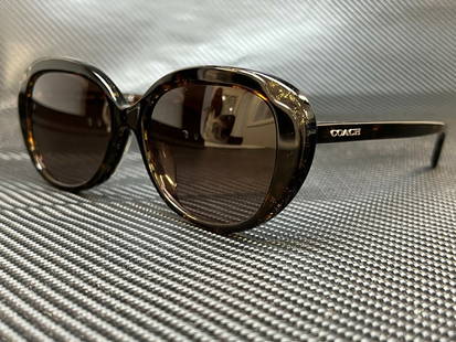 COACH HC8289F Tortoise Glitter Round 55mm Women's Sunglasses: COACH HC8289F Tortoise Glitter Round 55mm Women's Sunglasses Elevate your style with these COACH HC8289F tortoise glitter round women's sunglasses. Featuring a chic beige frame, these sunglasses are