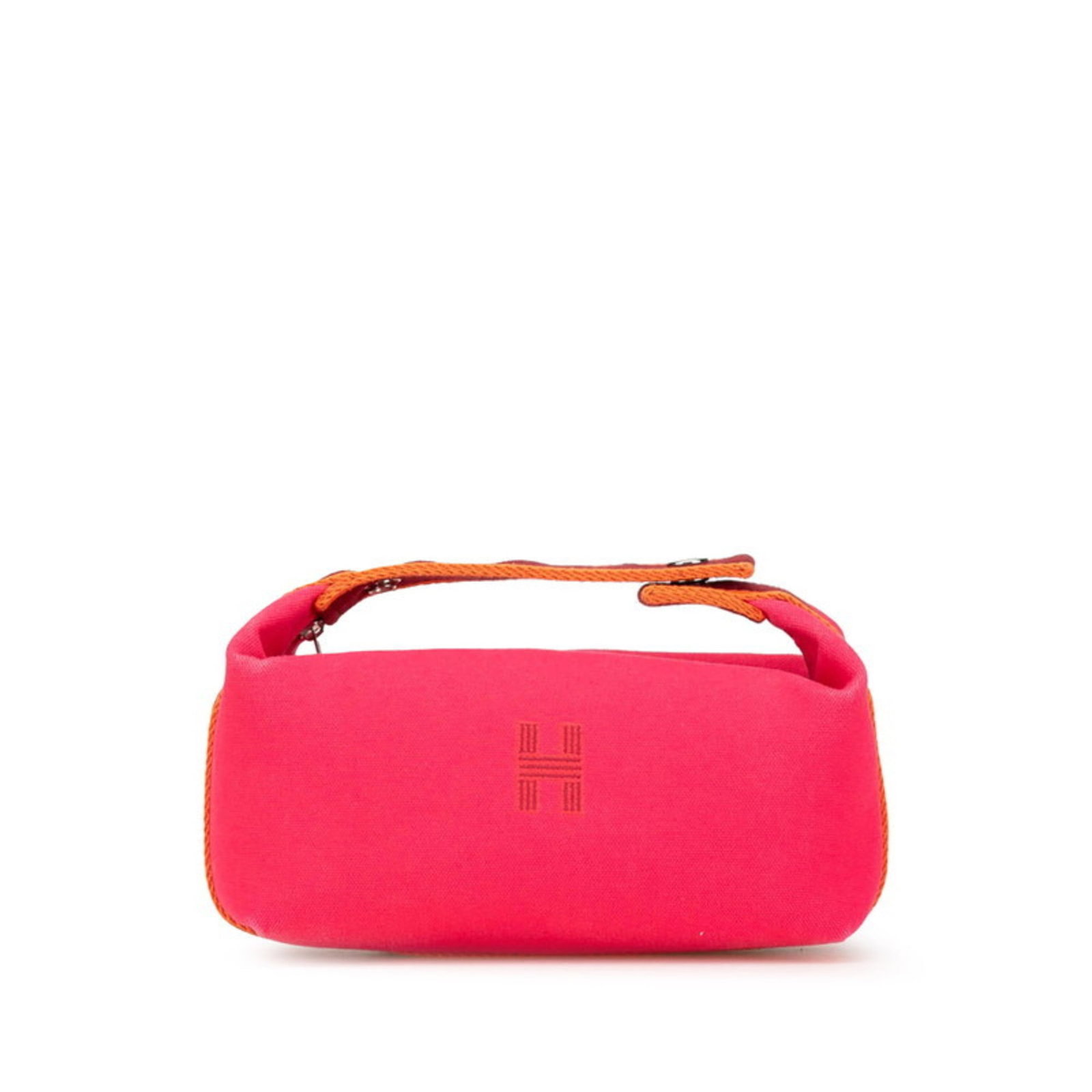 Hermes Brid A Black PM Pink Cotton Pouch Handbag for Women: Hermes Brid A Black PM Pink Cotton Pouch Handbag for Women This stylish Hermes Brid A Black PM Pouch Handbag is crafted from high-quality cotton in a vibrant pink color. Designed for women, it feature