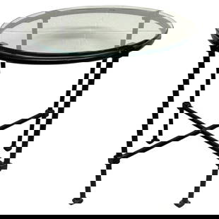 Modern Bronzed Cast Aluminum Gueridon Table with Glass Top by Brown Jordan: Modern Bronzed Cast Aluminum Gueridon Table with Glass Top by Brown Jordan This Modern Design Bronzed Cast Aluminum Gueridon Table by Brown Jordan is a striking blend of form and function, crafted in