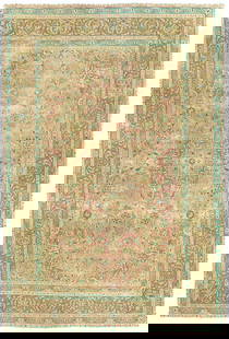 Vintage Semi-Antique Handmade Oriental Rug 6'3 x 9'4 Floral Wool: Vintage Semi-Antique Handmade Oriental Rug 6'3 x 9'4 Floral Wool Enhance your living space with this exquisite semi-antique handmade Oriental rug, featuring a distressed floral design in a harmonious