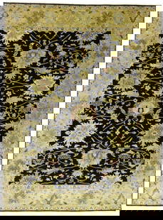 Large Floral Osh Chobi Peshawar Rug 9x12 ft Hand-Knotted Wool Area Rug: Large Floral Osh Chobi Peshawar Rug 9x12 ft Hand-Knotted Wool Area Rug Transform your space with this stunning large floral Osh Chobi Peshawar oriental rug, perfect for farmhouse decor. Measuring 9 x