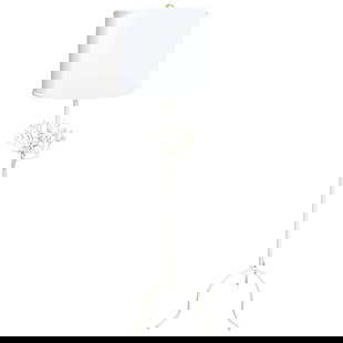 Midcentury White Wrought Iron Coral Motif Floor Lamp 47in: Midcentury White Wrought Iron Coral Motif Floor Lamp 47in This stunning Midcentury Coral Motif Wrought Iron Floor Lamp features a striking white finish that adds a touch of elegance to any space. Stan