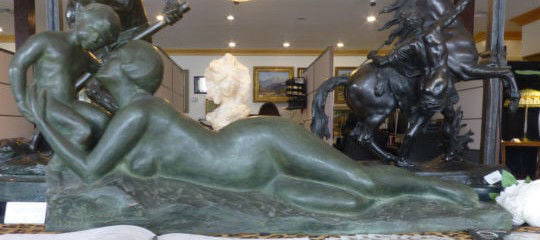 Eugene Carmeal 1933 Art Deco Bronze Mother and Child Sculpture: Eugene Carmeal 1933 Art Deco Bronze Mother and Child Sculpture This exquisite sculpture by Eugene Carmeal captures the tender bond between mother and child in the iconic Art Deco style. Created in 193