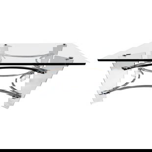 Charles Hollis Jones Lucite Chrome Glass Coffee Table 36x36x16.5: Charles Hollis Jones Lucite Chrome Glass Coffee Table 36x36x16.5 Slick, chic, and glamorous coffee table in Lucite, chrome, and glass by Charles Hollis Jones. This example is in very good, original co
