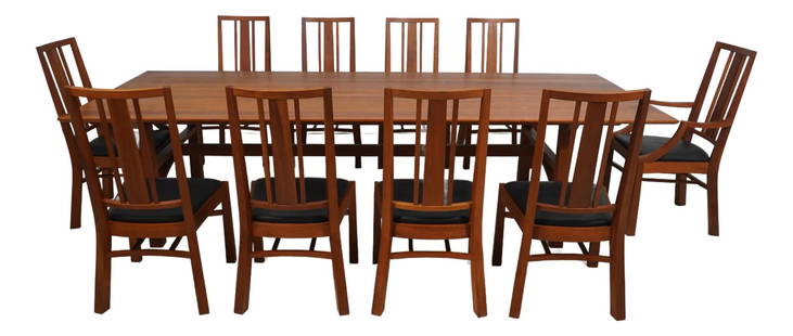 Thomas Moser Cherry Dining Table & Chairs Set American Bungalow 116x48 Modern Arts & Crafts: Thomas Moser Cherry Dining Table & Chairs Set American Bungalow 116x48 Modern Arts & Crafts Elevate your dining experience with this exquisite Thomas Moser Cherry Dining Room Table and Chairs Set, par