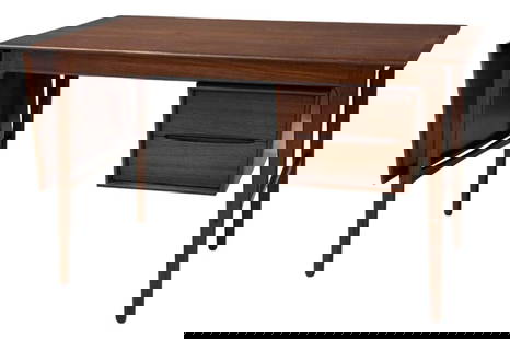Mid Century Danish Teak Drop-Leaf Desk by Aksel Boll Jensen 1950s: Mid Century Danish Teak Drop-Leaf Desk by Aksel Boll Jensen 1950s This elegant 1950s teak drop-leaf desk embodies the essence of mid-century modern design with its sleek, minimalist lines and warm, ri