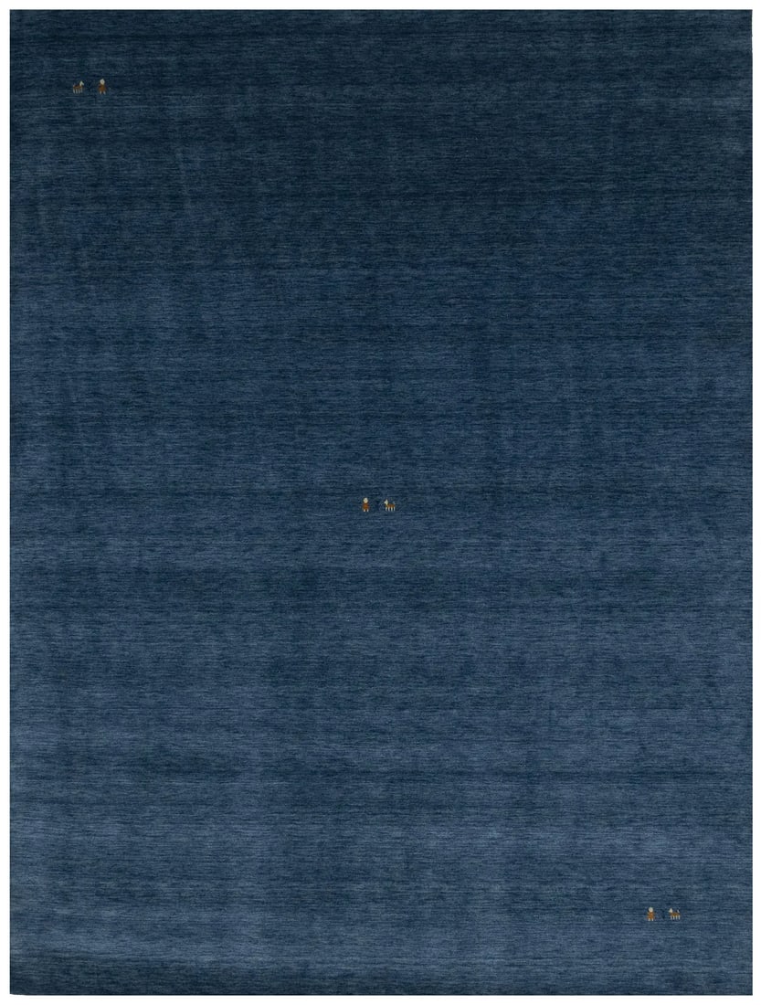 9x12 ft Steel Blue Wool Gabbeh Modern Rug Handmade Area Carpet: 9x12 ft Steel Blue Wool Gabbeh Modern Rug Handmade Area Carpet Transform your living space with this stunning 9x12 ft Contemporary Gabbeh Modern Rug. Crafted from high-quality wool, this area rug feat