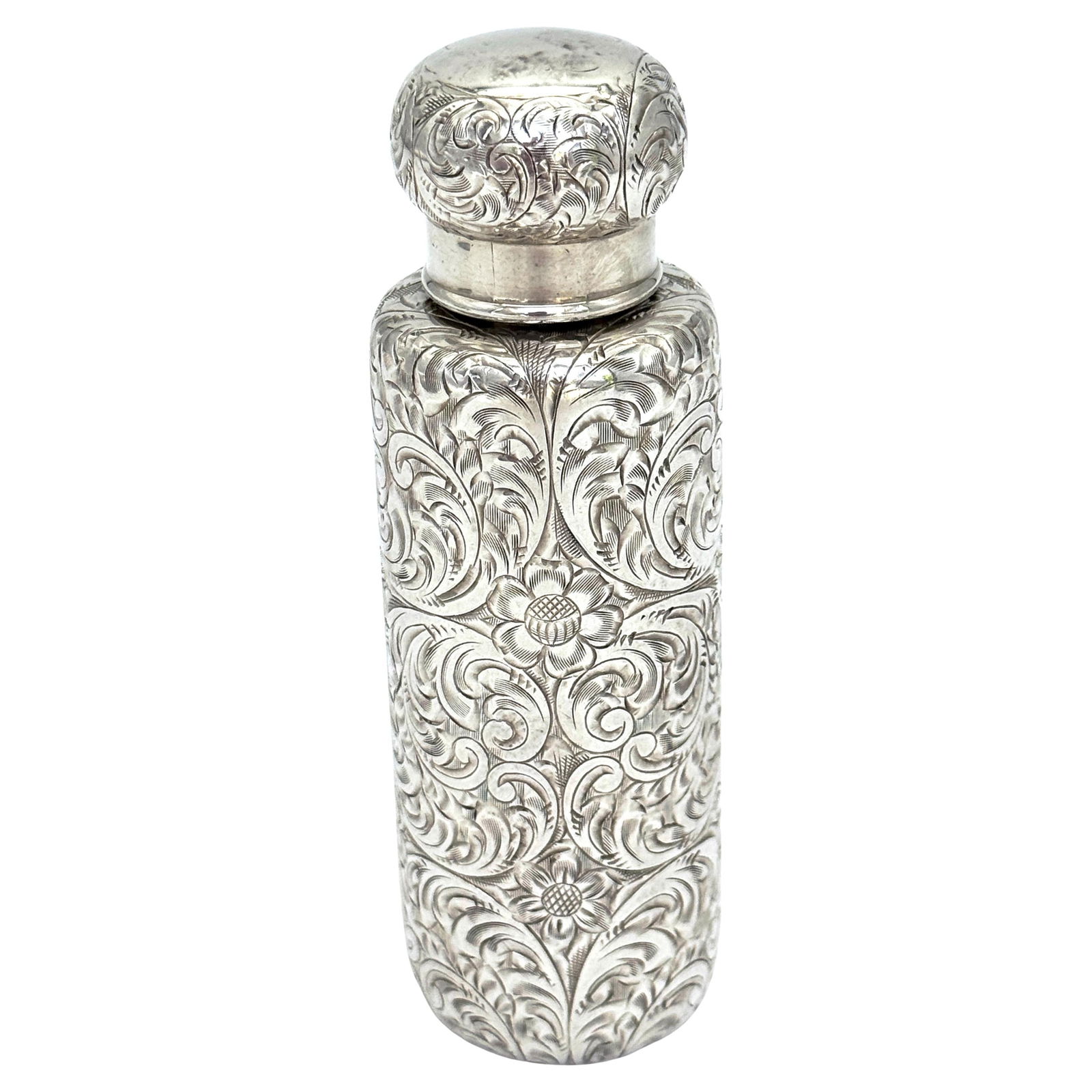 Tiffany & Co. Aesthetic Movement Sterling Silver Pocket Flask 1891-1902: Tiffany & Co. Aesthetic Movement Sterling Silver Pocket Flask 1891-1902 This exquisite Aesthetic Movement pocket flask by Tiffany & Co. is a remarkable piece of late 19th-century craftsmanship. Hand-e