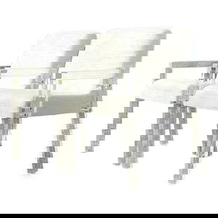Bernhardt Vintage Lucite Arm Chairs Pair Modern Elegance: Bernhardt Vintage Lucite Arm Chairs Pair Modern Elegance Enhance your living space with this exquisite pair of Vintage Contemporary Bernhardt Lucite Arm Chairs. These chairs feature sleek lucite frame