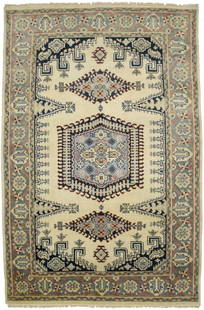 Handmade Indo-Viss 6'0 x 9'1 Tribal Wool Area Rug Modern Design: Handmade Indo-Viss 6'0 x 9'1 Tribal Wool Area Rug Modern Design Enhance your home decor with this stunning Handmade Indo-Viss Oriental Rug. Featuring a beautiful cream tribal design, this area rug mea