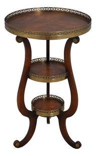 Theodore Alexander 3 Tier Round Side Table Burl Walnut 18 x 18 x 30: Theodore Alexander 3 Tier Round Side Table Burl Walnut 18 x 18 x 30 This exquisite Theodore Alexander round side table features a stunning burl walnut surface and is crafted with quality construction,