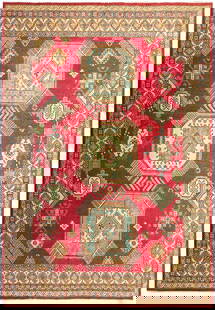 Handmade Kazak Wool Area Rug 10.9' x 15' from Pakistan: Handmade Kazak Wool Area Rug 10.9' x 15' from Pakistan Enhance your living space with this stunning 10.9' x 15' Kazak Rug, expertly handmade in Pakistan. This exquisite area rug showcases the rich her