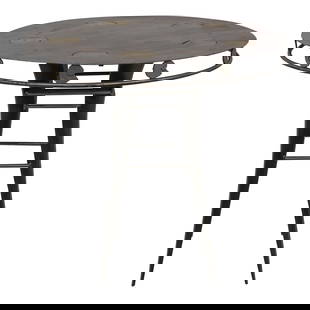 Paul Evans Inspired Modern Designed Brutalist Pub Table: Paul Evans Inspired Modern Designed Brutalist Pub Table Age: Approx: 20 Years Old Details: Modern Design High Quality Construction Flame Worked Steel Extremely Heavy In The Manner Of Paul Evans Un-Mar