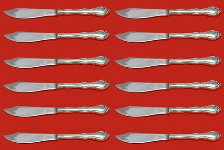 Towle Fontana Sterling Silver Fish Knife Set 12 pcs 8 1/4": Towle Fontana Sterling Silver Fish Knife Set 12 pcs 8 1/4" This exquisite custom set of 12 Fontana fish knives by Towle features a classic Sterling Silver hollow handle paired with a durable stainless