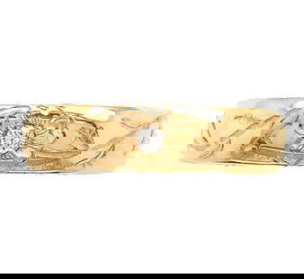 14k Yellow Gold Hand Engraved Diamond Wedding Band Size 6.5: 14k Yellow Gold Hand Engraved Diamond Wedding Band Size 6.5 This exquisite wedding band is crafted from 14k yellow gold and features intricate hand engraving with a beautiful floral vine design. It is