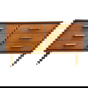 Mid Century Modern Walnut Dresser 52.25x18x30 Scratch Resistant Top: Mid Century Modern Walnut Dresser 52.25x18x30 Scratch Resistant Top This mid-century modern dresser features a stunning walnut finish complemented by a scratch-resistant top, making it both stylish an