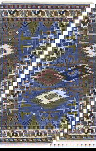 Hand-Knotted Kazak Oriental Rug 3'11 x 6'0 Tribal Design Wool Carpet: Hand-Knotted Kazak Oriental Rug 3'11 x 6'0 Tribal Design Wool Carpet Enhance your space with this exquisite Hand-Knotted Kazak Oriental Rug, measuring 4 ft x 6 ft. The rug features a stunning blend of